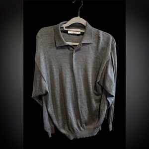 Gran Sasso Charcoal Wool/Silk Polo Shirt size VI/Large